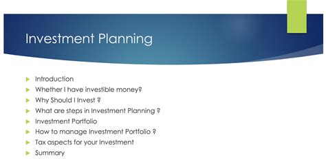 How To Do Investment Planning Finance Friend