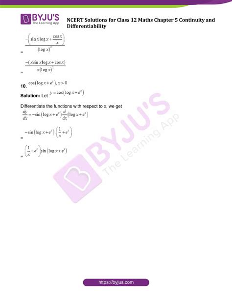 Ncert Solutions For Class Maths Exercise Chapter Continuity