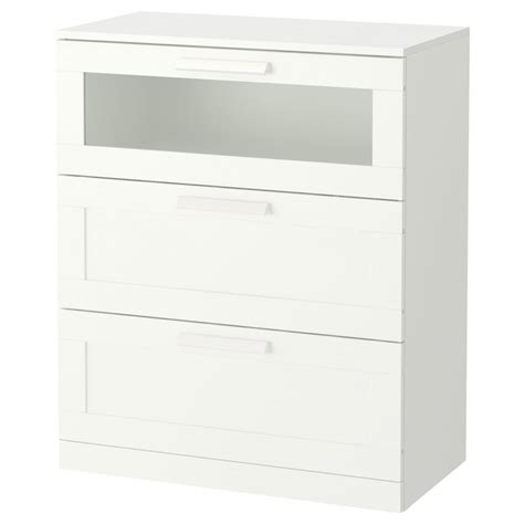 Комод с 3 ящиками - IKEA BRIMNES, 78х95 см, белый, БРИМНЭС/БРИМНЕС ИКЕА ...