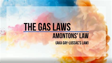 Lab Amontons Law Gay Lussac S Law Youtube