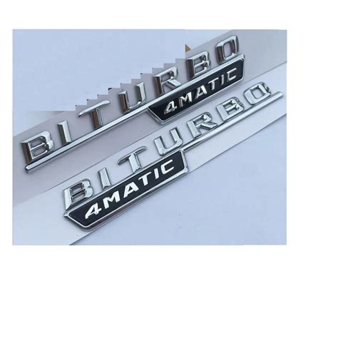 Flat V Biturbo Letters Trunk Side Emblem Badge Sticker For Mercedes