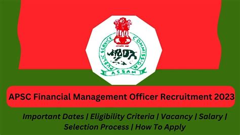 Apsc Recruitment 2023 Application Begins For 103 Financial Management Officer Posts Check