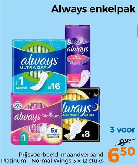 Always Enkelpak Aanbieding Bij Trekpleister