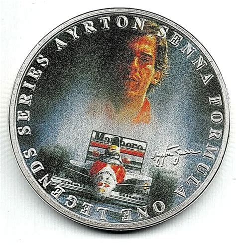 AYRTON SENNA LEWIS Hamilton Silver Coin Autographed Formula 1 Motor Car