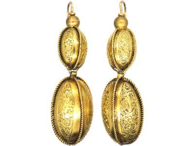 Ct Gold Coral Victorian Drop Earrings D The Antique