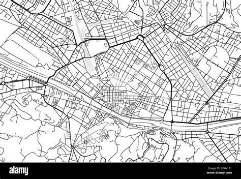 Black And White Vector City Map Of Florence With Well Organized