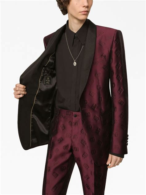 Dolce And Gabbana Monogram Jacquard Tuxedo Suit Farfetch