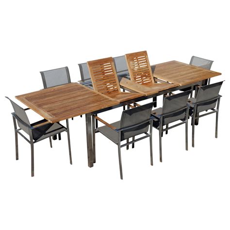 Gartengarnitur Edelstahl Batyline Teak Set Ausziehtisch X