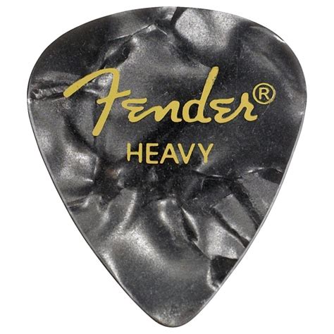 Fender Premium Celluloid 351 Shape Picks Heavy Black Moto 12 Pack At