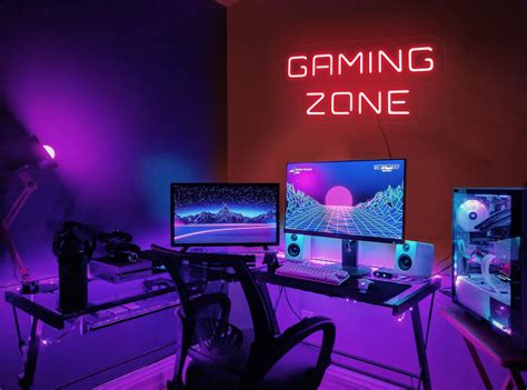 Gamer Room Decor Ledgaming Zone Neon Signgamer Room Neon Etsy Uk