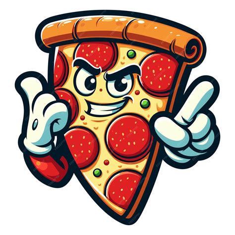 Premium Vector Cartoon Pepperoni Pizza Slice Holding Up A Single Finger In A Playful Gesture