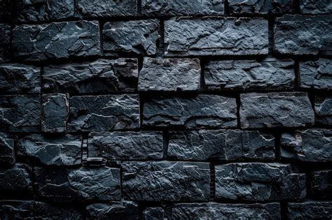 Premium Photo Gloomy Background Black Brick Wall Of Dark Stone Texture