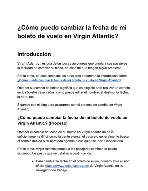 Ppt C Mo Puedo Cambiar La Fecha De Mi Boleto De Vuelo En Virgin