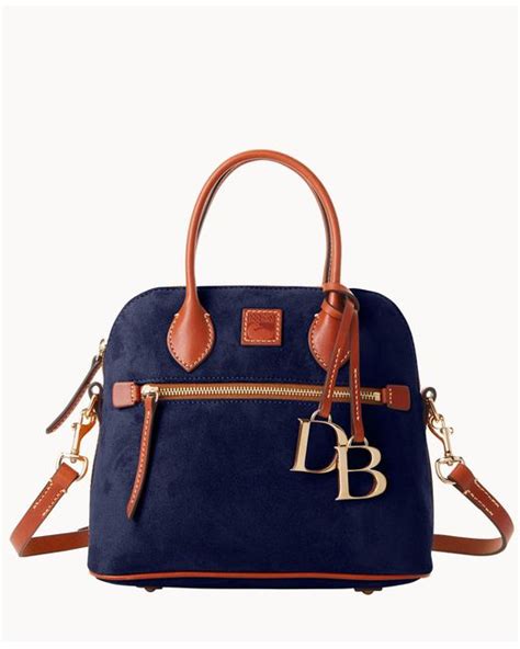 Dooney Bourke Suede Domed Satchel In Navy Blue Lyst