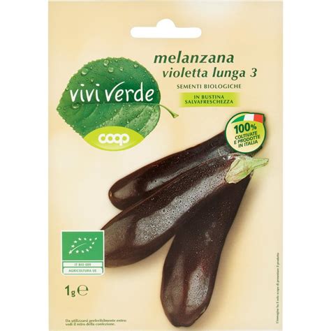 Sementi Melanzana Violetta Lunga Coop Vivi Verde 1 G Coop Shop