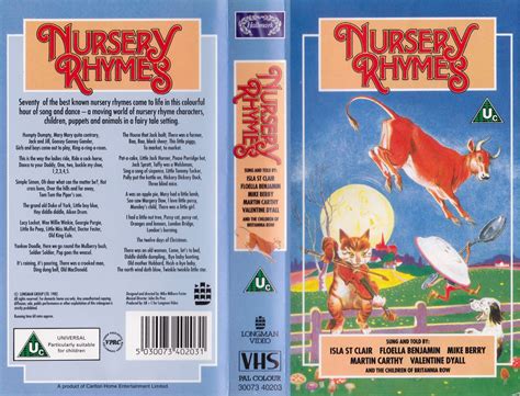 70 Golden Nursery Rhymes (1982 UK VHS) : Pickwick Video, Screen Legends ...