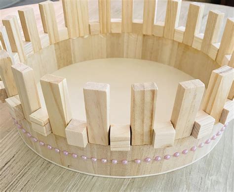 Dollar Tree Wood Crafts Round Wood Tray | Dollar Tree Craft