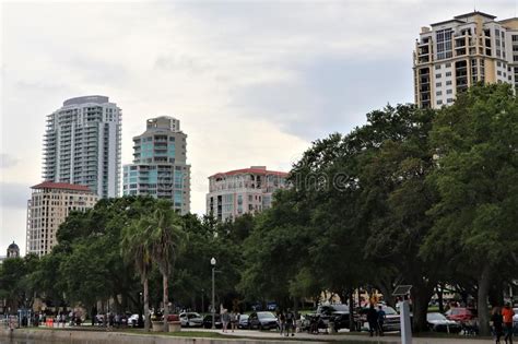 St. Pete Skyline stock image. Image of architecture, boats - 3521673