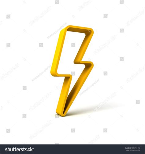 3d Yellow Thunder Lightning Isolated Over Stock Illustration 1801712152 ...