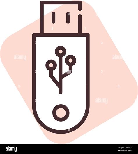 Electronics Usb Port Illustration Or Icon Vector On White Background