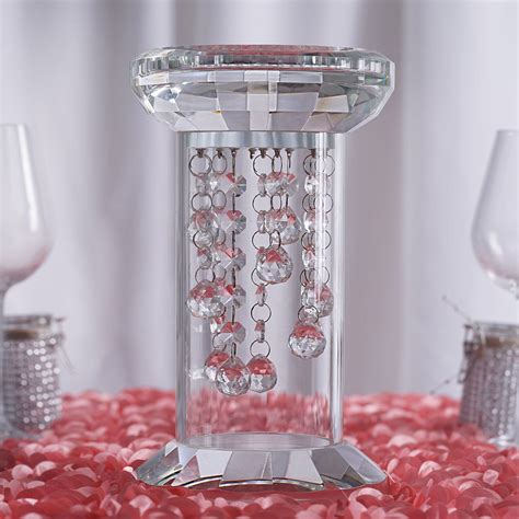 11 Gemcut Premium Glass Crystal Pillar Vase Candle Holder With 11 Crystal Chains In 2020 Vase