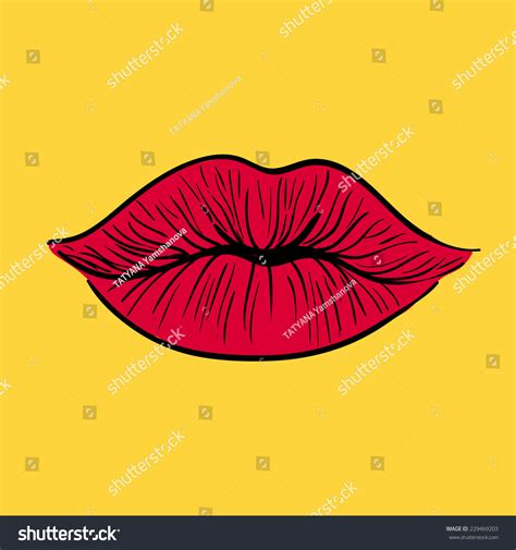 Red Lips Vector Illustration Stock Vector Royalty Free 229469203