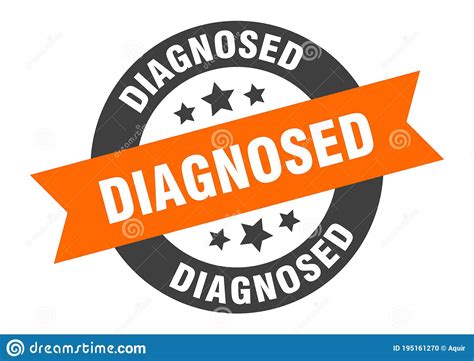 Diagnosed Sign Round Ribbon Sticker Isolated Tag Stock Vector