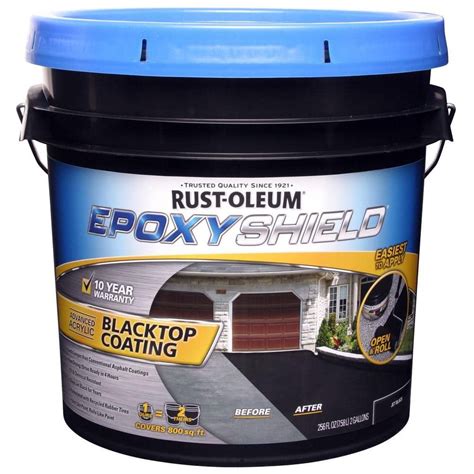 Rust Oleum Epoxyshield Gal Jet Blacktop Coating The Home Depot