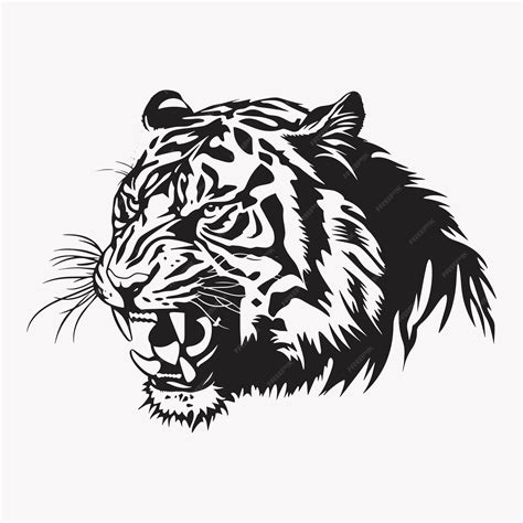 Premium Vector Fierce Tiger Head Illustration