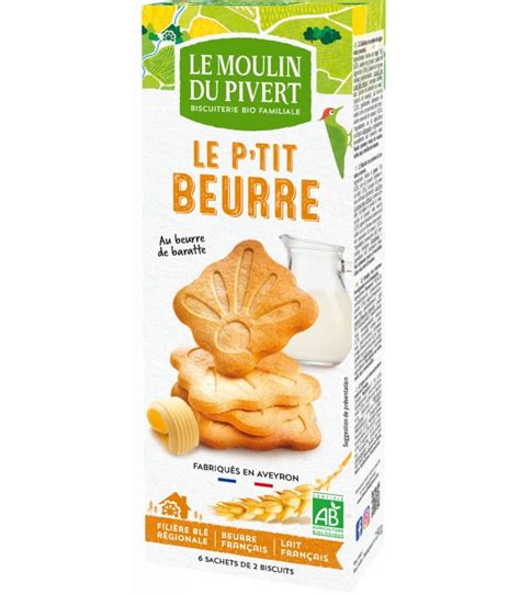 Biscuits P tit beurre bio équitable 155 g LE MOULIN DU PIVERT