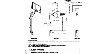 Basketball System Design With Its Isometric Design And Front And Side