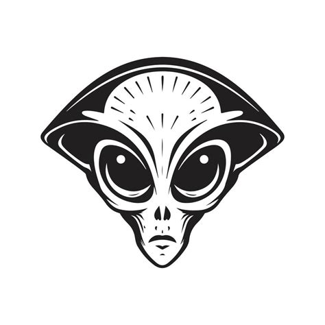 Alien Logo Concept Black And White Color Hand Drawn Illustration