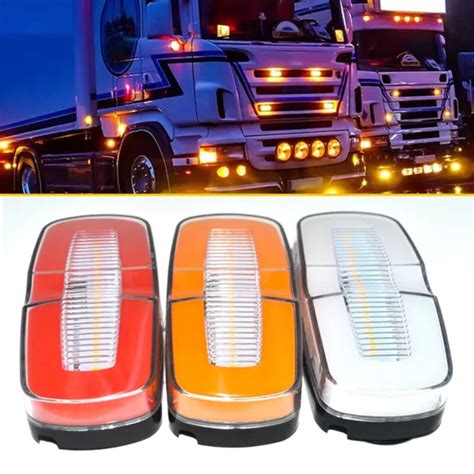 Lot De Feux Lat Raux De Camion V Led Pour Camion Bus Jaune