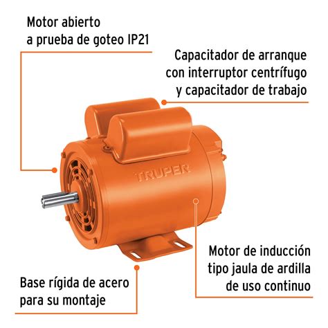 Motor El Ctrico Monof Sico De Hp Baja Velocidad Truper M Quinas