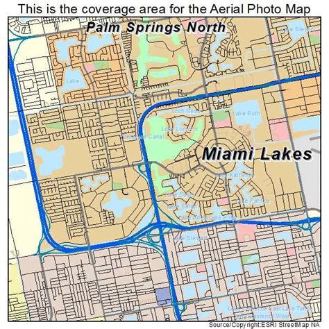 Aerial Photography Map of Miami Lakes, FL Florida