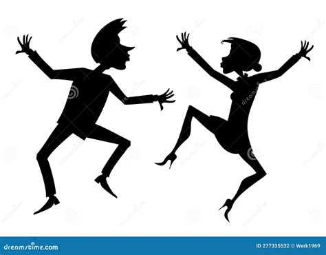 Romantic Dancing Young Couple. Art Silhouette Stock Vector - Illustration of nova, rock: 277335532