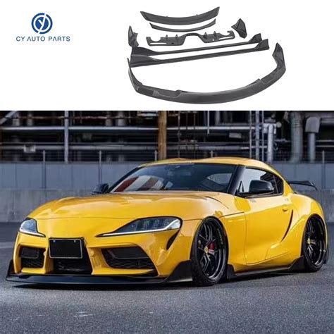 For Aimgain Style Carbon Body Kit For Toyota Supra A90 2019 2020 Carbon Fiber Front Bumper Lip