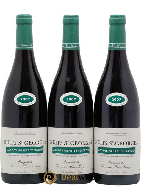 Acheter Nuits Saint Georges Er Cru Clos Des Porrets St Georges Henri