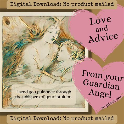 Guardian Angel Messages Printable Set 1 Cards Printable Angel Ephemera Printable Angel ...