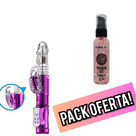 PROMO Vibrador Rotador Jack Plus Gel Lubricante JL Premium Hot