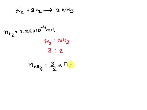 Solved Nitrogen Gas Reacts With Hydrogen Gas To Produce Ammonia