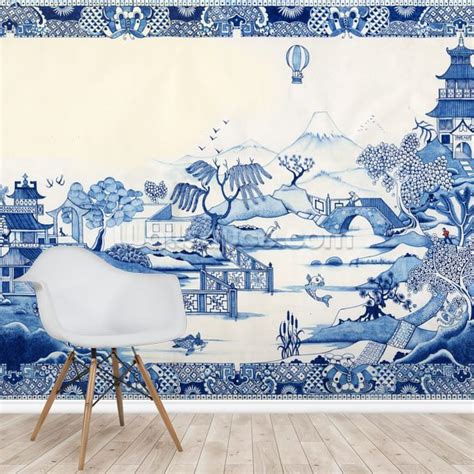 Blue Willow Wall Mural Wallsauce Uk