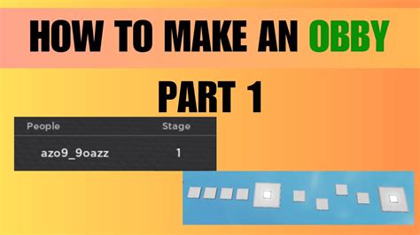 Obby Checkpoint System How To Make An Obby Part Youtube