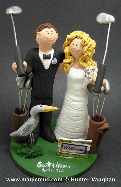 Golfing Wedding Cake Toppers Custom Made Golfers Wedding Cake Etsy