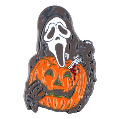 GHOSTFACE PUMPKIN ENAMEL PIN – Hello Horror