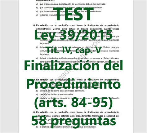 Test De La Ley T Tulo Iv Cap V Finalizaci N Del