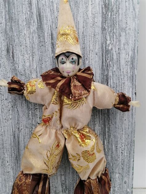 Vintage Pierrot Clown Doll Plastic Pierrot Statue Brown And Etsy