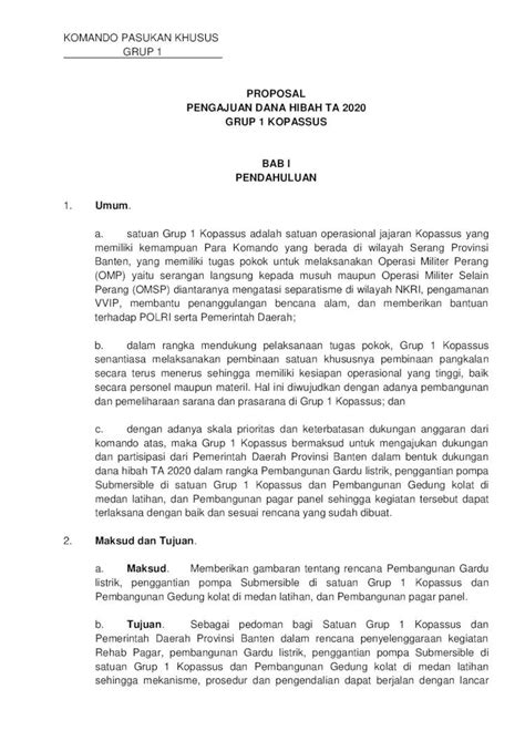 PDF PROPOSAL PENGAJUAN DANA HIBAH TA 2020 GRUP 1 PROPOSAL