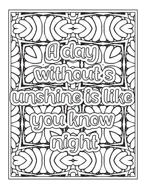 Funny Quotes Coloring Book Page For Adult 8865636 Vector Art At Vecteezy