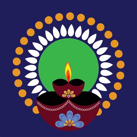 Simple Beautiful Diwali Rangoli Design 4185106 Vector Art at Vecteezy